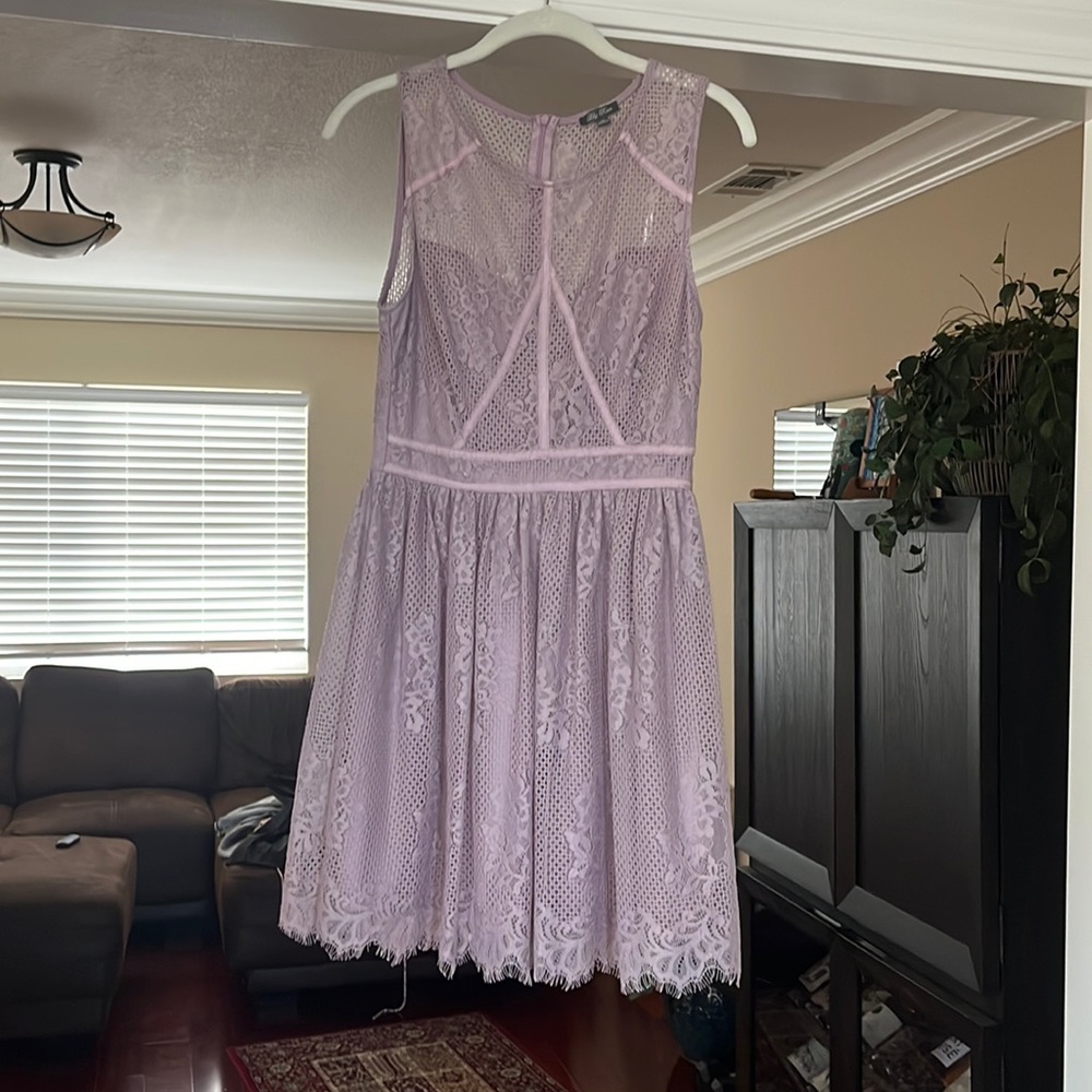 Lavender lined lacy dress with zipper